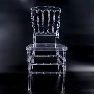 Salon moderne fantôme cristal clair en plastique acrylique doré fantaisie polycarbonate jeu banquet mariage chaise transparente