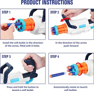 MILI Petit pistolet électronique en plastique avec des fléchettes en <span class=keywords><strong>mousse</strong></span> souple pour les enfants de 8 ans et plus, pistolet de tir à fléchettes - Product Image 3