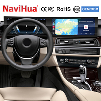 Navihua для BMW 5 серии F10 2011-2017: Двухэкранный изогнутый дисплей с Linux-системой, ЖК-панель приборов и Android-стерео с CarPlay