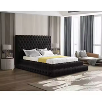 Meubles de chambre design moderne de luxe Docarelife rembourrés en velours tissu extra doux chambre en bois lit Queen Size King Size
