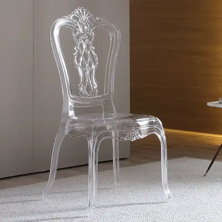 투명 수지 Chivari 의자 웨딩 플라스틱 이벤트 도매 유령 클리어 의자 티파니 연회 웨딩 의자 호텔