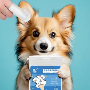 Lingettes humides pour les dents des chiens, soins dentaires pour animaux de compagnie, nettoyage buccal, nettoyage des dents, élimination des acariens des oreilles des chats et des chiens, lingettes humides pour le nettoyage du cérumen, doigts-cots - Product Image 1