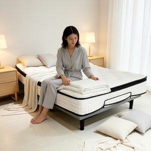 Base de Cama Eléctrica Inteligente Reclinable Ajustable de Grado Hotelero, Moderna y Cómoda, Tamaños King/Twin, para Apartamento, en Algodón Gris - Product Image 1