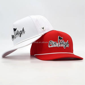 Wholesale Breathable Sun Protection Quick-Dry PVC Rubber Patch Logo Custom Performance Fishing Hats Snapback Caps - Product Image 1