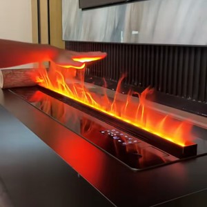 Chimenea Eléctrica Empotrable <span class=keywords><strong>con</strong></span> Control Remoto por Aplicación/WiFi, Llama LED <span class=keywords><strong>de</strong></span> Colores, Vapor <span class=keywords><strong>de</strong></span> Agua, Eficiencia Energética, para Garaje - Product Image 4