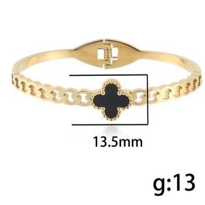 Fashion Charm <b>Bracelet</b> Women's Gold Tone Black Enamel Cross Design Spring Clasp <b>Adjustable</b> Jewelry Gift - Product Image 4
