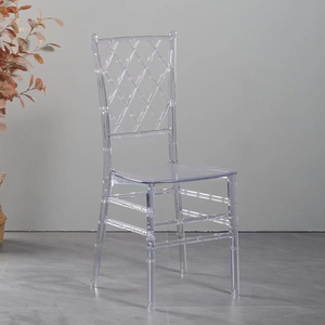 Sillas Nórdicas Transparentes con Respaldo de Red, de Policarbonato Acrílico Transparente, para Hogar, Oficina, Bar, <span class=keywords><strong>Bodas</strong></span> y Fiestas, Modelo Phoenix - Product Image 1