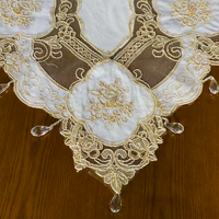 Nappes en lin de qualité supérieure pour table à manger, écologiques, avec dentelle brodée, toucher velours, pour décoration de mariage et de Noël