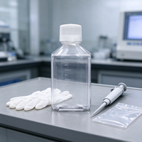 Botol Reagen Plastik PC Transparan 500ml Persegi Anti Bocor Wadah Penyimpanan Bahan Kimia Laboratorium