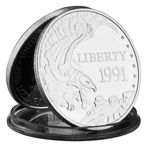 Moneta Commemorativa Americana Liberty 1911 Placcata Argento con Stampa Tipografica Patriottica Motivo Aquila Moneta da Collezione in Metallo - Product Image 4