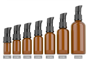 Récepteur en verre d'ambre, avec tête de pompe noire, bouteille de pompe à pression en verre, pour lotion, 5 10 15 20 30 50 100ml - Product Image 5