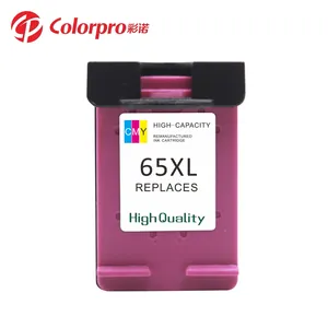 Colorpro 65XL cartridge compatible for hp65XL for Deskjet 2630 2632 2633 2634 2652 3733 3735 printer ink cartridge