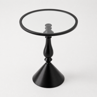 Table d'appoint ronde vintage française en fer, table d'appoint noire en métal pour salon, chambre à coucher, décoration intérieure