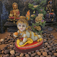 Religieux Décoratif Résine Bouddha Krishna Statue Sculpture Style Décoration De Table pour La Maison Maison Réchauffement Cadeau Boîte D'emballage