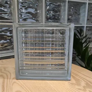 12Inch X 12Inch X 4Inch Wave Design Grote Glazen Blok Update Glas Baksteen Voor Building Wandtegels