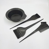 Lot de 4 ou 6 bols noirs antidérapants en plastique pour mélange de teinture capillaire, pour salon de coiffure