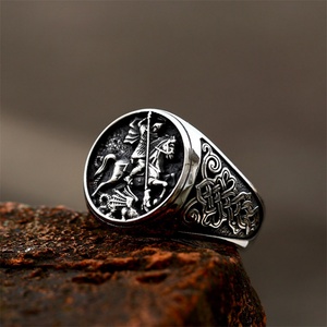 Anillos de Dedo Personalizados Ajustables de Acero Inoxidable con Diseño de Caballo - Product Image 1
