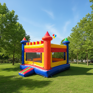 Château gonflable classique facile à installer avec tours colorées pour les centres de jeux intérieurs et les événements festifs pour enfants - Product Image 1