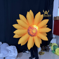 Nouveau design de ballon gonflable en forme de tournesol avec lumière LED pour la décoration de parcs et de festivals de musique, fleur gonflable pour la publicité