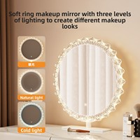 Table de maquillage moderne minimaliste en bois massif avec tiroirs intégrés, miroir de maquillage, combinaison de deux couleurs, style artistique, commode