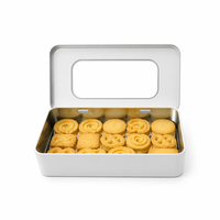Boîte en fer blanc rectangulaire personnalisée avec couvercle à charnière pour biscuits, bonbons, thé, chocolat, emballage cadeau, fournisseur OEM avec logo personnalisé