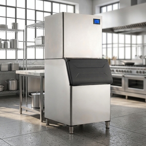 Máquina de hielo comercial Isquare Ice de 200 kg, máquina de hielo comercial independiente con enfriamiento por aire o agua NES-200C -P - Product Image 6