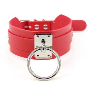 Mujeres Harajuku Punk Rock gótico Sexy PU cuero O-Ring Spike hecho a mano remache Collar gargantilla Unisex aleación Strand boda - Product Image 3