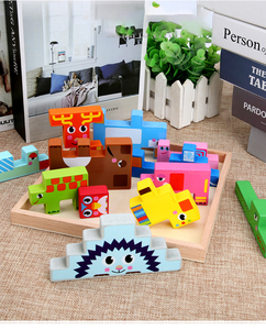 Wholesale Portable 3D Animal Building Blocks Bear/dinosaur Kids Toys High Quality DIY Geometry Educational Toys - Product Image 3