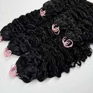 Extensiones de Cabello Humano Rizado para Crochet, Color Negro Natural, Pre-Enlazadas, Suaves y Voluminosas con Puntas Rizadas para un Fácil Peinado - Product Image 3
