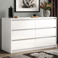 Commode blanche multicouche sur mesure Mobilier de chambre Commodes de rangement en bois Armoire à 6 tiroirs