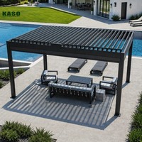 Pergola à lames orientables en aluminium 6063-T5 au design moderne avec système d'écran imperméable pour jardin