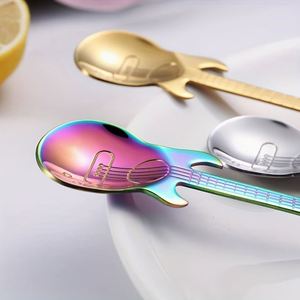 Cuillère à dessert créative en forme de guitare, idéale pour les bars et les amateurs de musique, cuillère à café et à thé en acier inoxydable 304 - Product Image 3