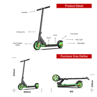 One Stop Solution Elektro Roller CE 6in Rueda Batería de litio 2AH Bicicleta eléctrica plegable Scooter para niños de 6 a 12 años