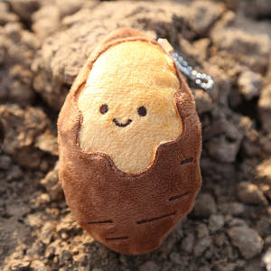 Nouveauté : Porte-clés pomme de terre rôtie en peluche de 11 cm, ornement de sac à dos en tissu de coton, design Kawaii pour soulager le stress - Product Image 6