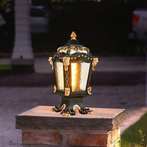 Lampu pilar luar ruangan tahan air, lampu pilar gerbang utama pagar pencahayaan pilar gerbang dekoratif taman - Product Image 3