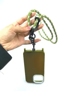गर्म बिक्री वाली उच्च गुणवत्ता वाली फैशनेबल नायलॉन पैच नरम रस्सी मोबाइल फोन कंधे का पट्टा चाबी का गुच्छा धातु बकसुआ श्रृंखला