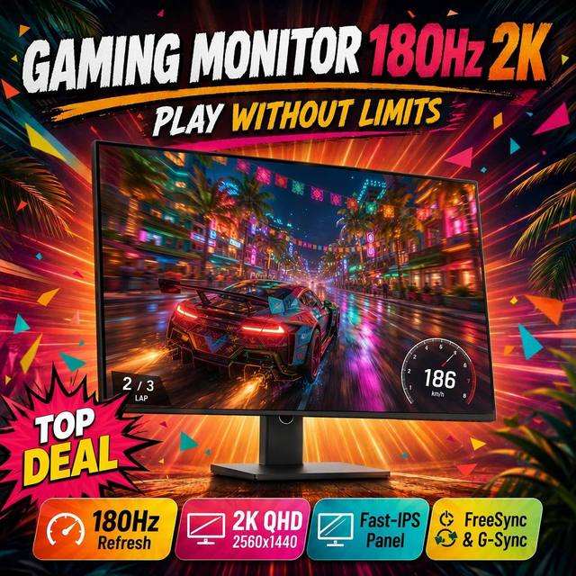 27 Inch High Refresh Rate Gaming Monitor 180Hz 2K QHD Fast IPS Low Motion Blur Esports Display Wholesale Supplier
