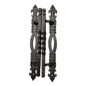 ヨーロピアンスタイルの素朴な錬鉄製ドアハンドル鋳鉄製ドアプルハンドル