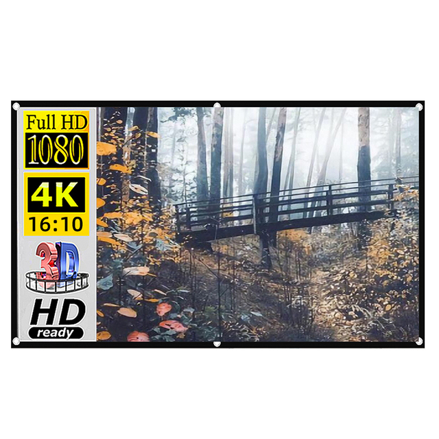 Anti Light Clr Projector Screen Fixed 120 Inch Folding Portable ALR 4KFabric Grey Reflective Screen for Projector
