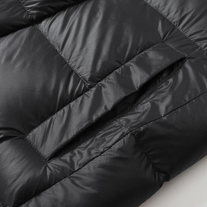 Veste d'hiver <span class=keywords><strong>longue</strong></span> à capuche en duvet, marque privée, 90% duvet de canard blanc, streetwear, multi-poches, noir et or, OEM - Product Image 3