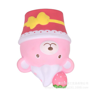 Cute Strawberry Bear Cupcake <b>Squishy</b> Toy Soft PVC Promotional Gift - Product Image 3