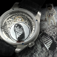 Reloj automático Sparktime Moon Walker creativo para hombre, esfera luminosa 3D visible hueca, reloj mecánico de diseño innovador para hombre