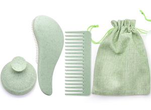 Juego de peines para peinar el cabello más popular, cepillo para cabello mojado, cepillo desenredante, peine de dientes anchos, cepillo desenredante de paja de trigo - Product Image 3