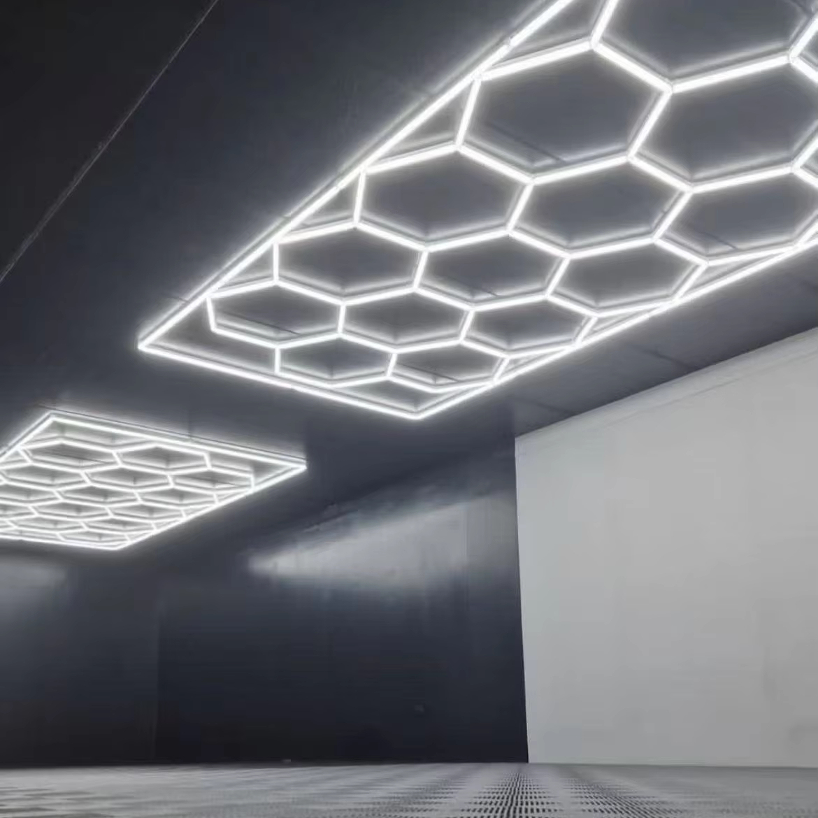Car Wash Work Station Light Led Hexagon Tube Light Set With Connector Detailing Garage Working Light 1.6*2.4m