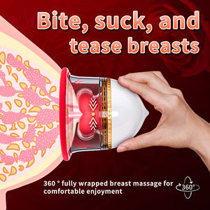 Jouet de masturbation féminin 3 en 1, grande bouche, succion du sein, léchage du mamelon, morsure clitoridienne, vibromasseur rose avec alimentation USB - Product Image 3