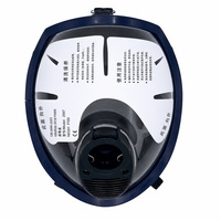 Masque à gaz intégral bleu foncé, visière ultra large, sans filtre, certifié NIOSH P100 KN95 CE, pour la protection contre les vapeurs chimiques, les fumées et la poussière.