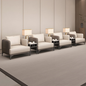 Hoteles de estilo europeo Oficinas en el hogar Recepción comercial Hospitales Sofá Sala Sofá Silla 1 + 1 + 3 plazas Juego de sofá de cuero