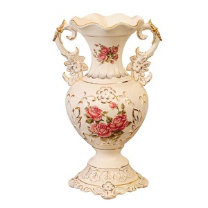 European-style <b>Ceramic</b> <b>Vase</b> Binaural High-end Luxury Living Room Entrance Ornaments TV Cabinet Home Decorations Character - Product Image 4
