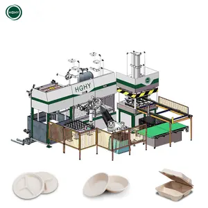 Bagasse vaisselle biodégradable fabrication pâte à papier moulage vaisselle thermoformage machine pour emballage alimentaire récipient