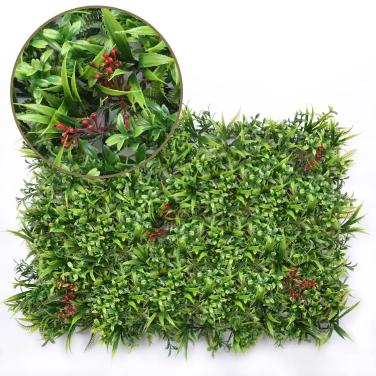 Ychon 단풍 패널 플라스틱 잎 배경 녹색 회양목 울타리 인공 잔디 플라스틱 녹지 인공 잔디 벽 식물